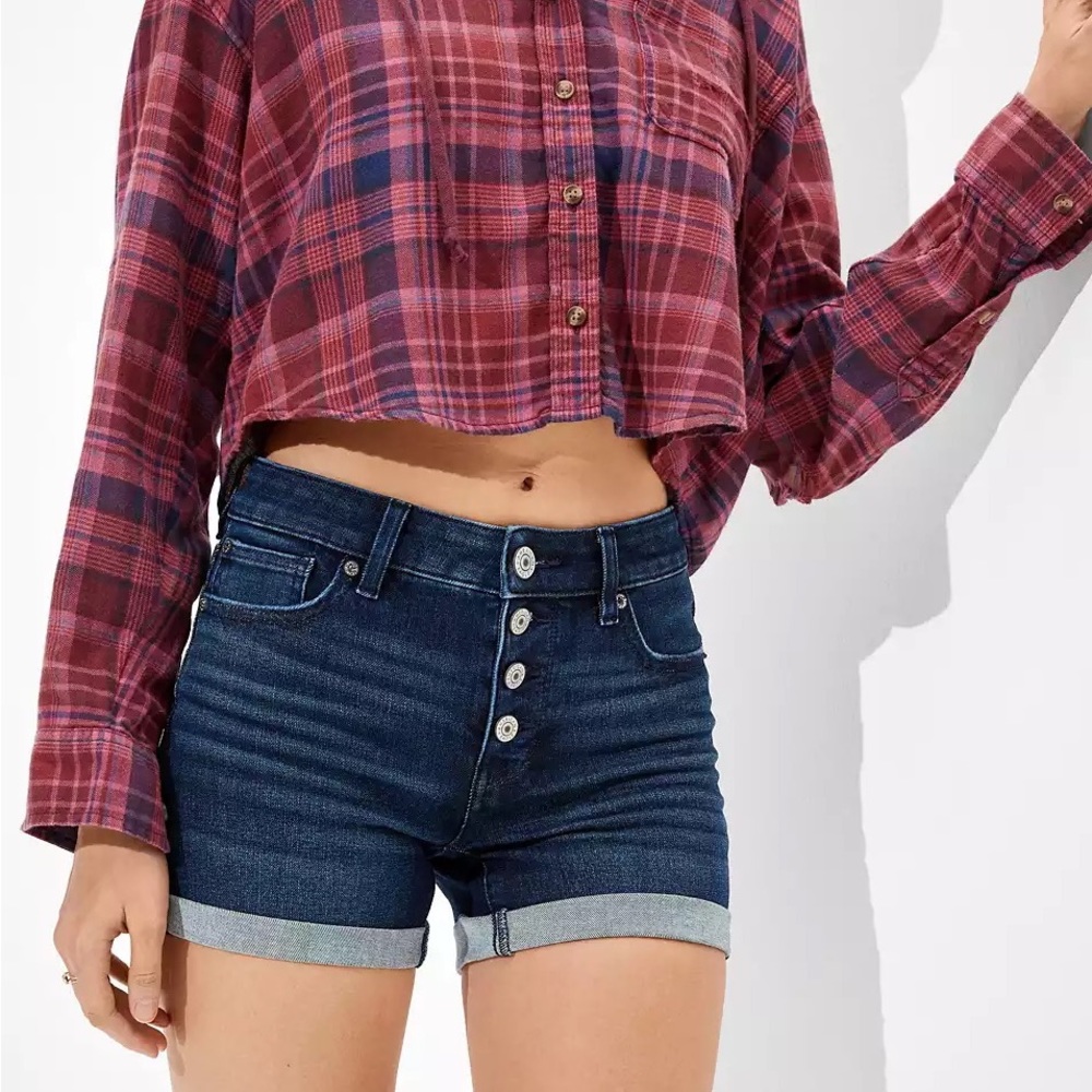 NWOT American Eagle Dream denim midi short womens size 4
